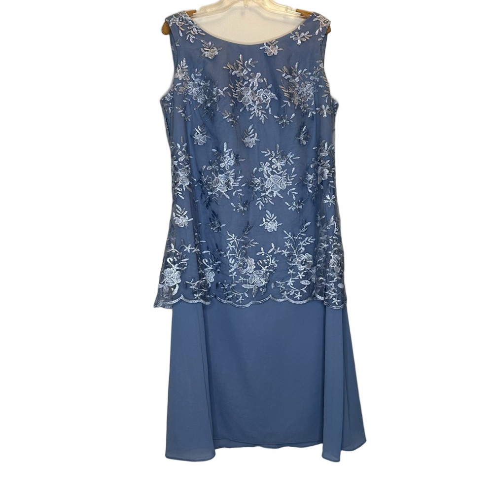 LanTing BRIDE MOB Blue Embroidery Lace Dress Size Medium